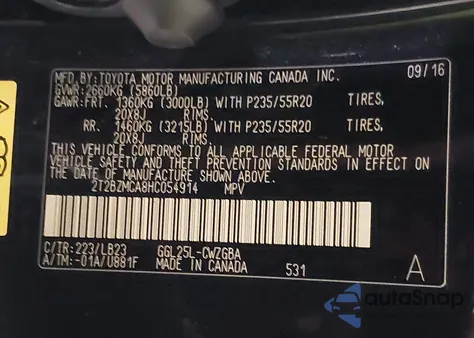 2017 Lexus Rx 350 z USA, uszkodzony, nr VIN 2T2BZMCA8HC054914